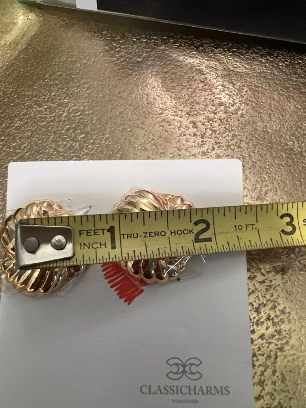 1803*Classic Vintage Gold Plated Knot Stud Earrings W/Triangle Crystal - Picture 3 of 12